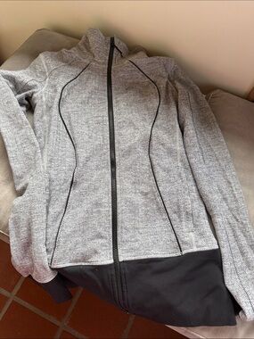 lululemon athletica Gray and Black Zip-Up Bomber Jacket
